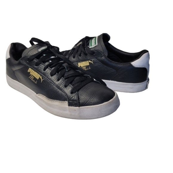 𝅺MEN'S Black Match 74 Leather Sneakers US 7 - Picture 2 of 14